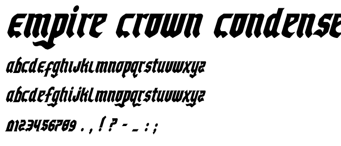 Empire Crown Condensed Italic font